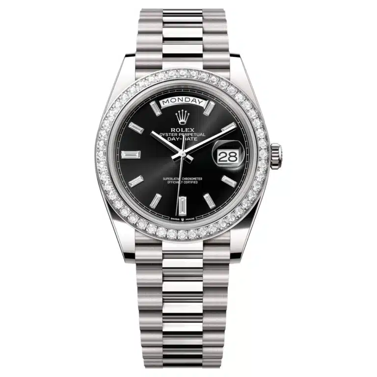 Rolex Day-Date 228349RBR-0003 Bright Black Dial 40 MM President Bracelet