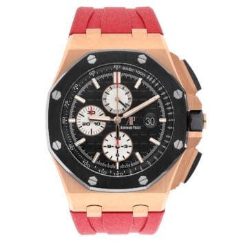 Audemars Piguet Royal Oak Offshore 26401ro.oo.a002ca.01 Black Dial Rubber Strap Ceramic/Pink Gold Watch