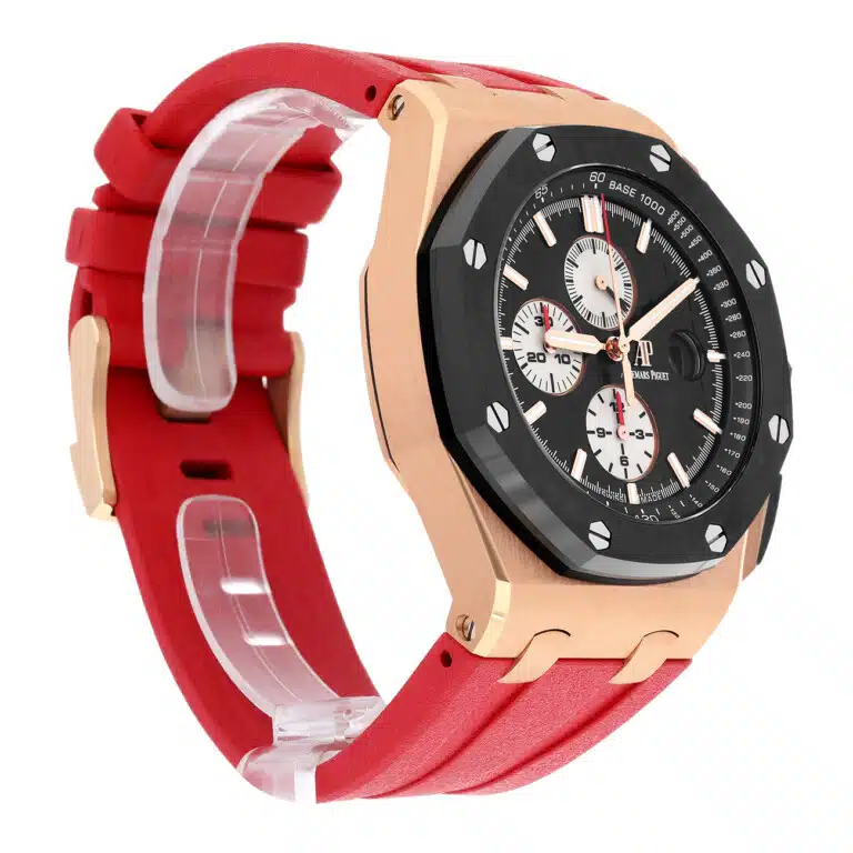 Audemars Piguet Royal Oak Offshore 26401ro.oo.a002ca.01 Black Dial Rubber Strap Ceramic/Pink Gold Watch – image 6