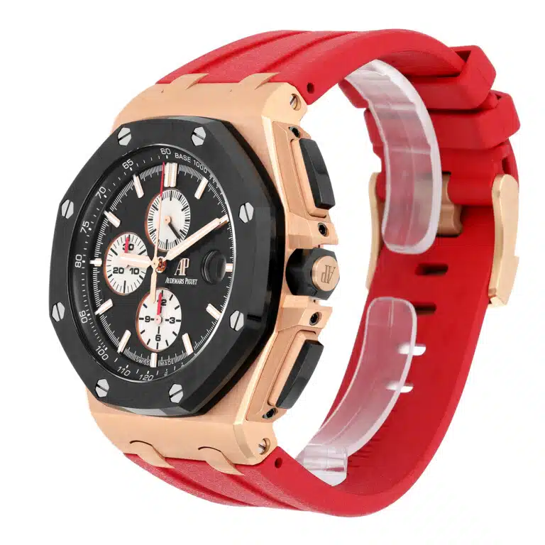 Audemars Piguet Royal Oak Offshore 26401ro.oo.a002ca.01 Black Dial Rubber Strap Ceramic/Pink Gold Watch – image 4