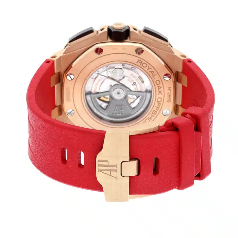 Audemars Piguet Royal Oak Offshore 26401ro.oo.a002ca.01 Black Dial Rubber Strap Ceramic/Pink Gold Watch – image 8