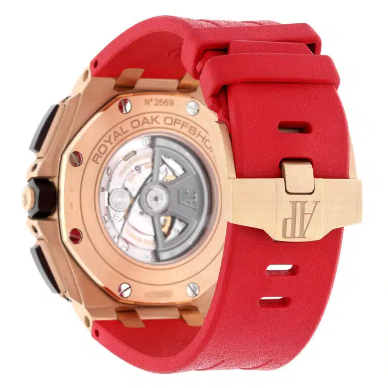 Audemars Piguet Royal Oak Offshore 26401ro.oo.a002ca.01 Black Dial Rubber Strap Ceramic/Pink Gold Watch – image 7
