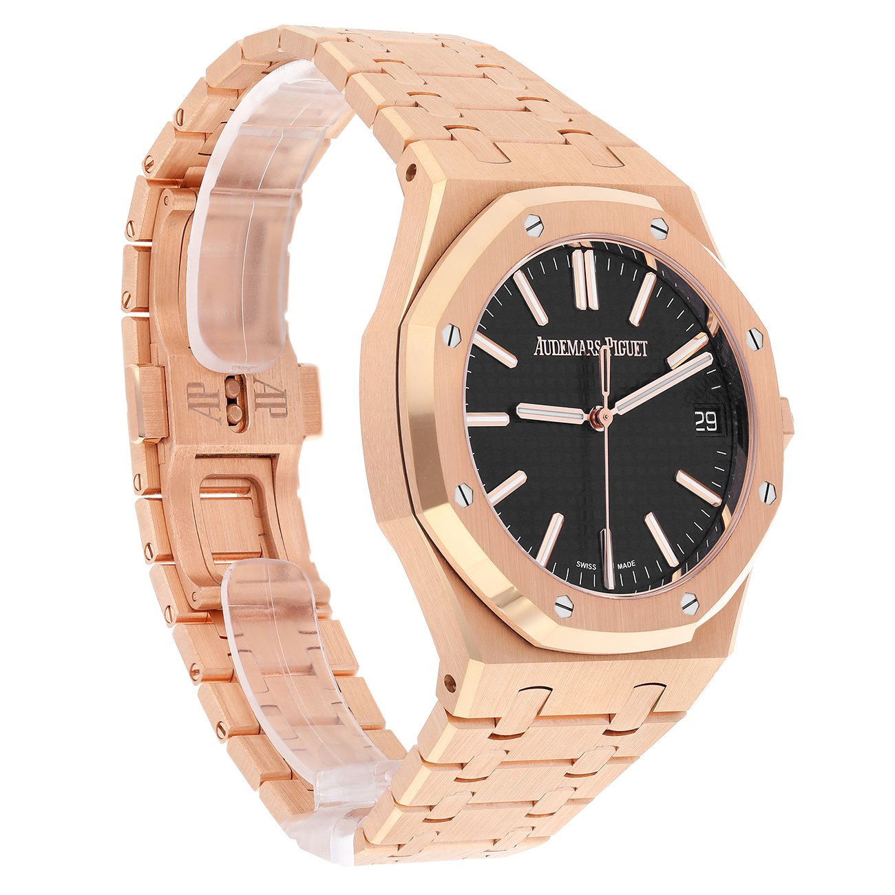 Audemars Piguet Royal Oak 15510OR.OO.1320OR.04 41mm Black Dial Pink Gold Watch