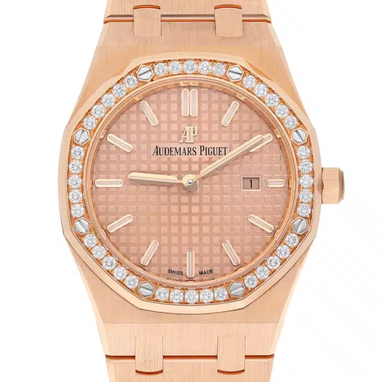 Audemars Piguet Royal Oak 67651or.zz.1261or.03 33mm Diamond Bezel Pink Dial Rose Gold – image 3