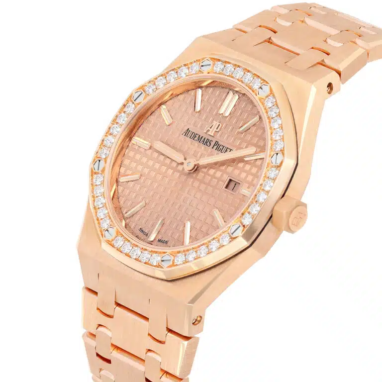 Audemars Piguet Royal Oak 67651or.zz.1261or.03 33mm Diamond Bezel Pink Dial Rose Gold – image 7