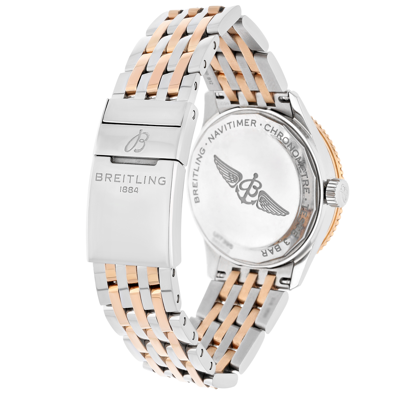 Breitling Navitimer 35mm U17395211A1U1 White MOP Diamond Dial Stainless Steel & Rose Gold Watch