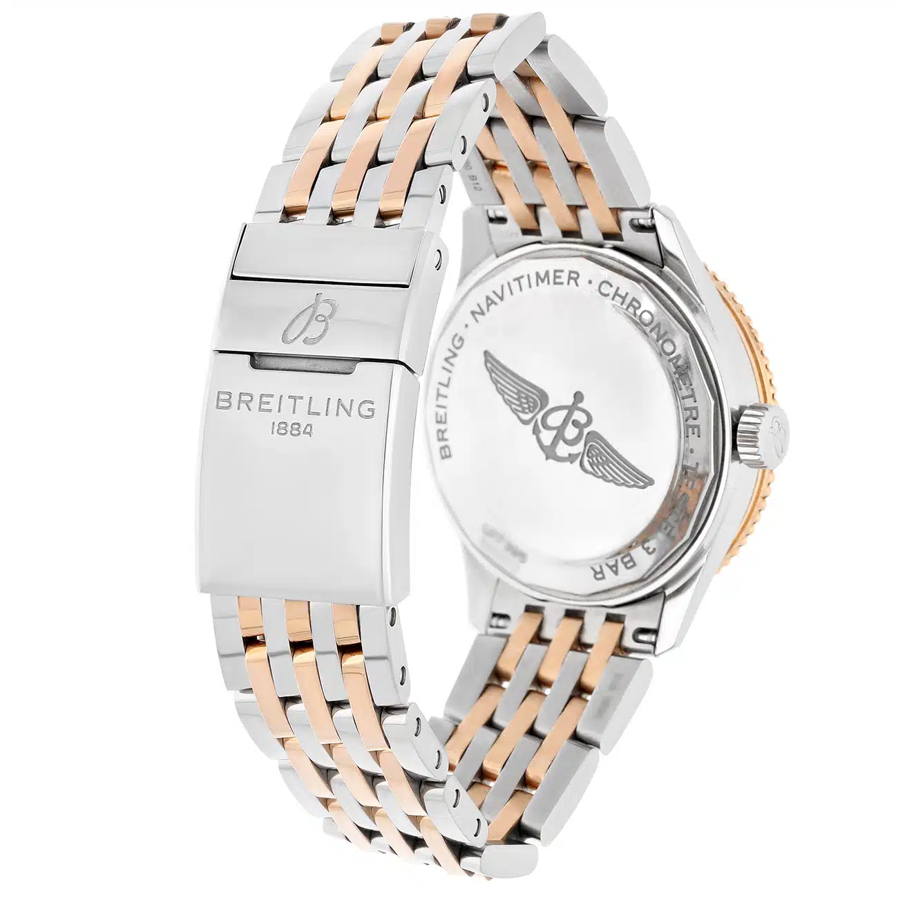 Breitling Navitimer 35mm U17395211A1U1 White MOP Diamond Dial Stainless Steel & Rose Gold Watch – image 8