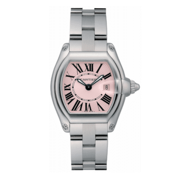Cartier Roadster W62017V3 ladies 31mm pink lacquer dial watch