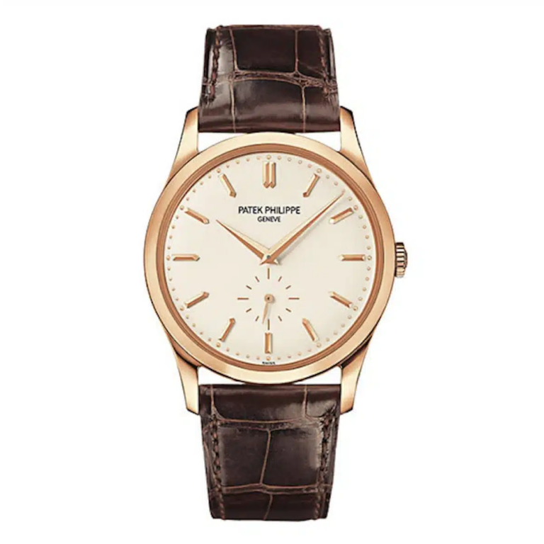 Patek Philippe Calatrava 5196r-001 Silver Dial Leather Strap Rose Gold Watch
