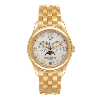 Patek Philippe Annual Calendar 5036/1J yellow gold watch, silver Roman dial