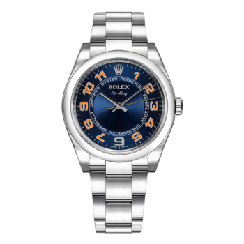 Rolex Air King 34mm 114200 Blue Concentric Dial Stainless Steel Watch