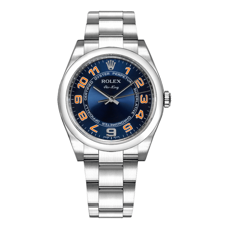 Rolex Air King 34mm 114200 Blue Concentric Dial Stainless Steel Watch