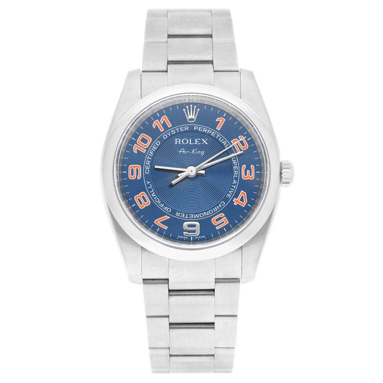 Rolex Air King 34mm 114200 Blue Concentric Dial Stainless Steel Watch – alternate view