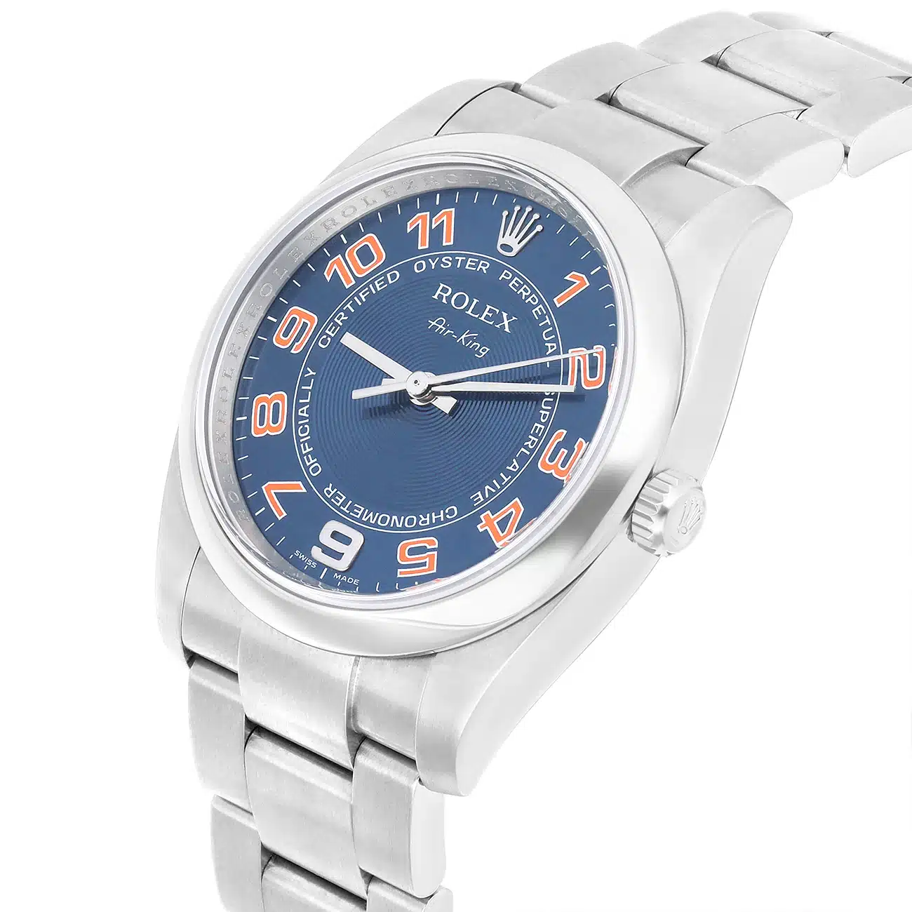 Rolex Air King 34mm 114200 Blue Concentric Dial Stainless Steel Watch – image 7