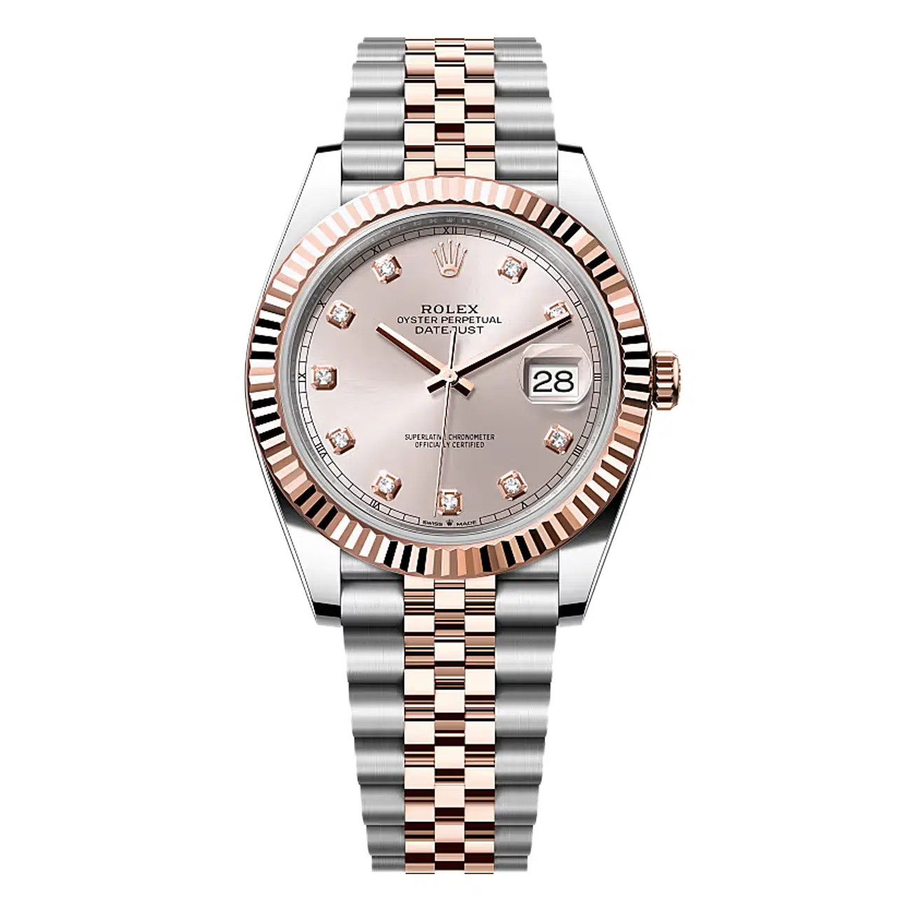 Rolex Datejust 126331-0008 41MM Diamond Sundust Dial Jubilee Bracelet Steel & Rose Gold Watch