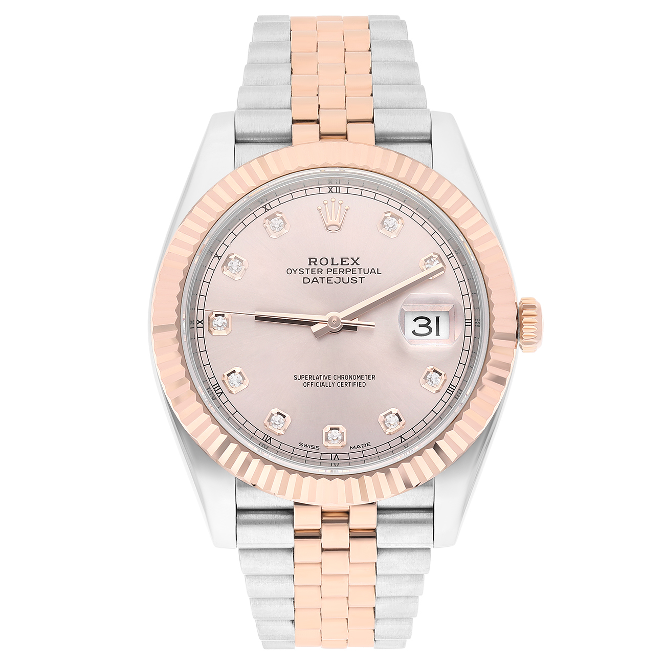 Rolex Datejust 126331-0008 41MM Diamond Sundust Dial Jubilee Bracelet Steel & Rose Gold Watch