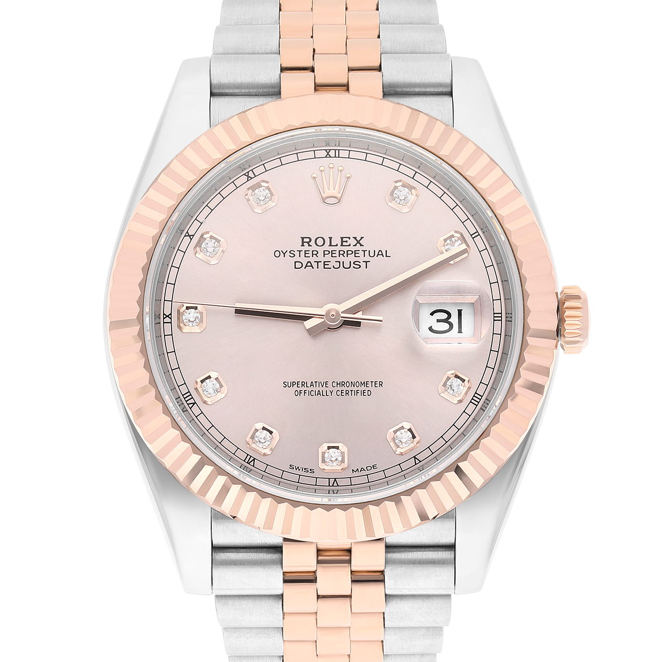 Rolex Datejust 126331-0008 41MM Diamond Sundust Dial Jubilee Bracelet Steel & Rose Gold Watch