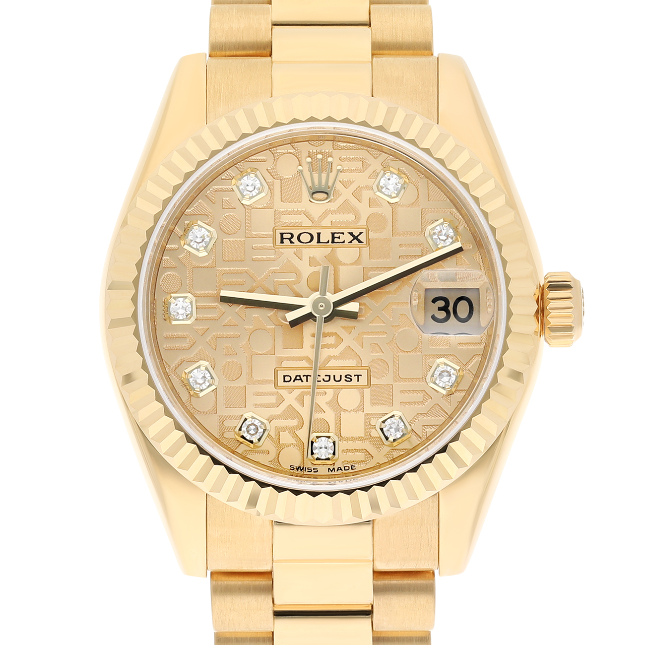 Rolex Datejust 178278 31MM Champagne Jubilee Dial President Bracelet Yellow Gold Watch 2009