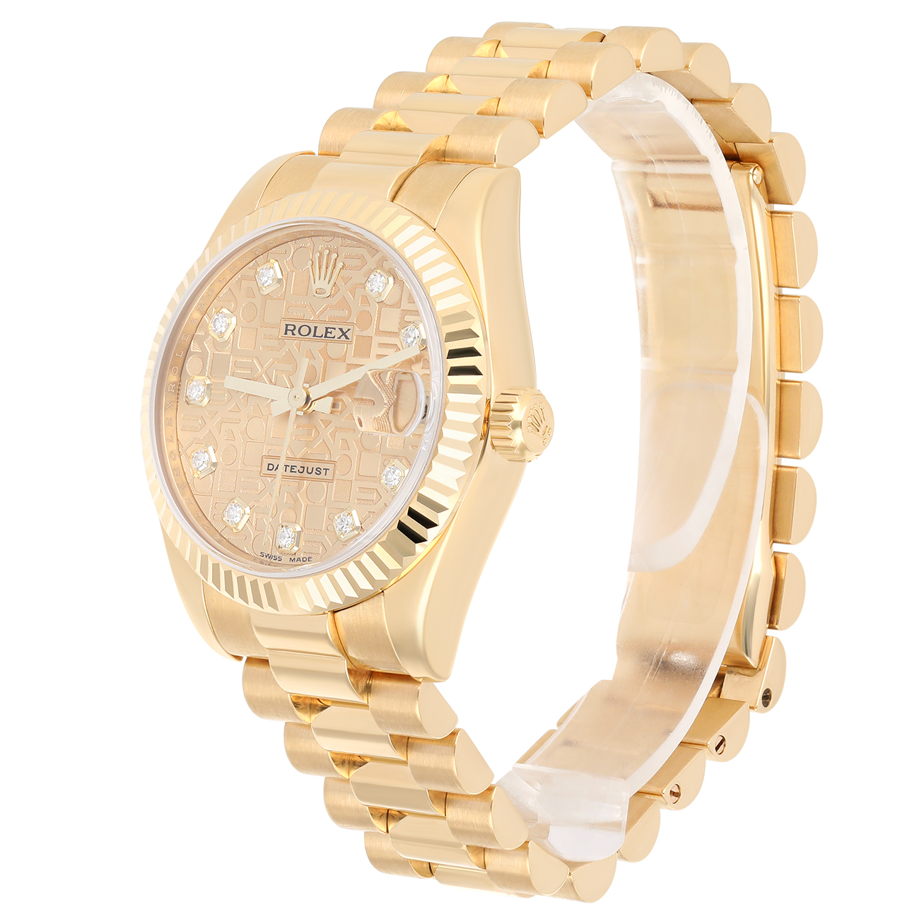 Rolex Datejust 178278 31MM Champagne Jubilee Dial President Bracelet Yellow Gold Watch 2009