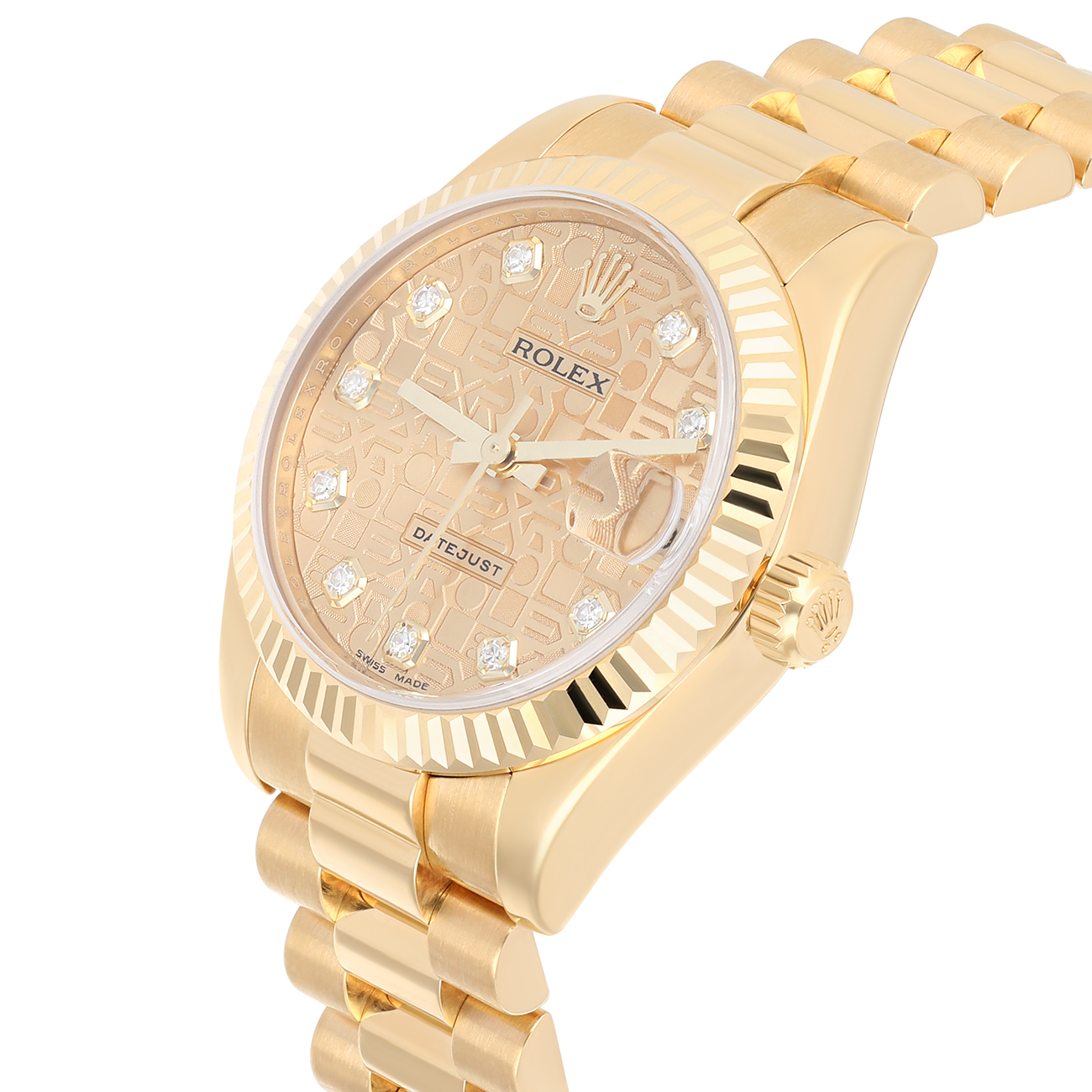 Rolex Datejust 178278 31MM Champagne Jubilee Dial President Bracelet Yellow Gold Watch 2009