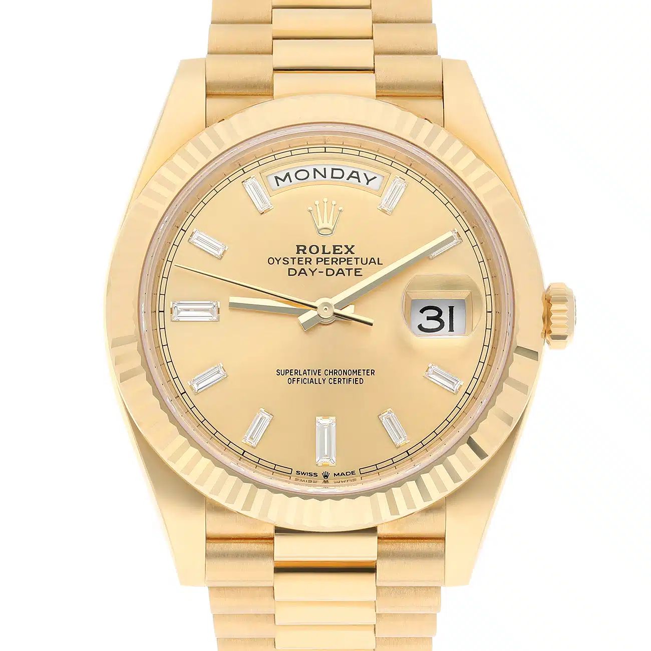 Rolex Day-Date 228238-0005 40mm Champagne Diamond Dial Yellow Gold President Watch – image 3