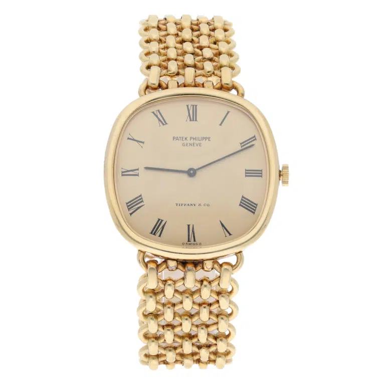 Vintage Patek Philippe “Tiffany & Co” 3544 Roman Champagne Dial Yellow Gold Watch