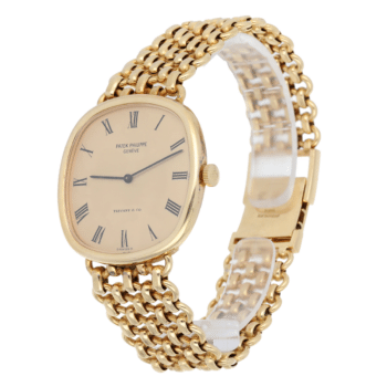 Vintage Patek Philippe 3544 yellow gold watch, side view