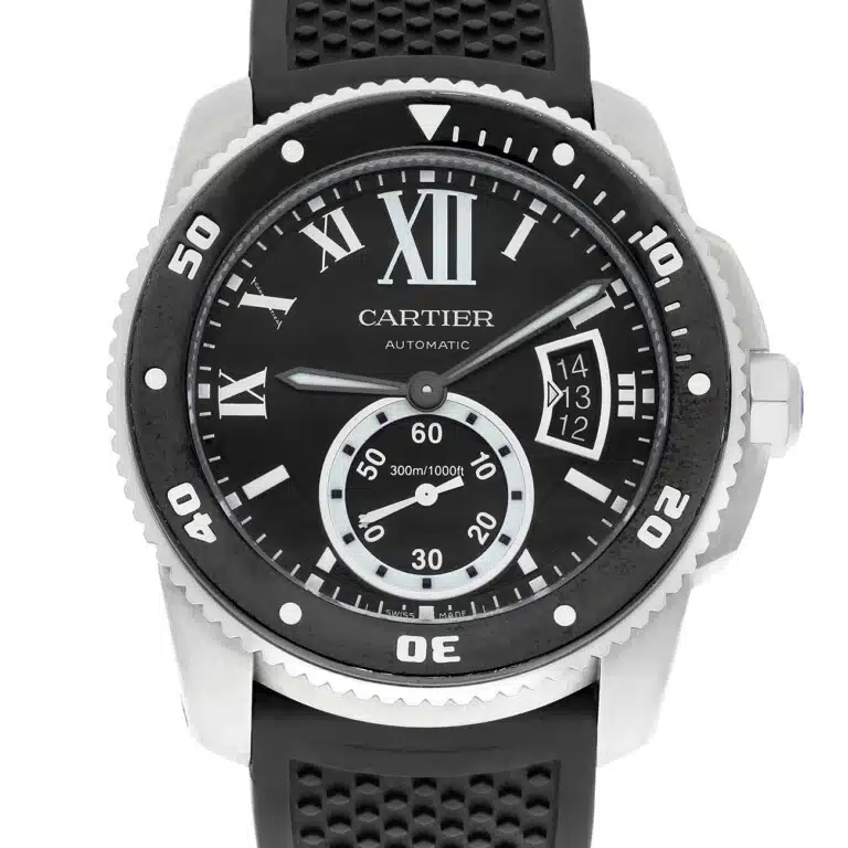 Cartier Calibre de Cartier W7100056 Automatic Diver Black Dial Rubber Strap Men's Watch – image 2