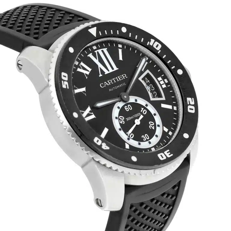 Cartier Calibre de Cartier W7100056 Automatic Diver Black Dial Rubber Strap Men's Watch – image 6
