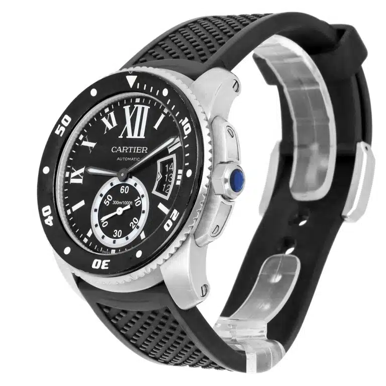 Cartier Calibre de Cartier W7100056 Automatic Diver Black Dial Rubber Strap Men's Watch – image 3