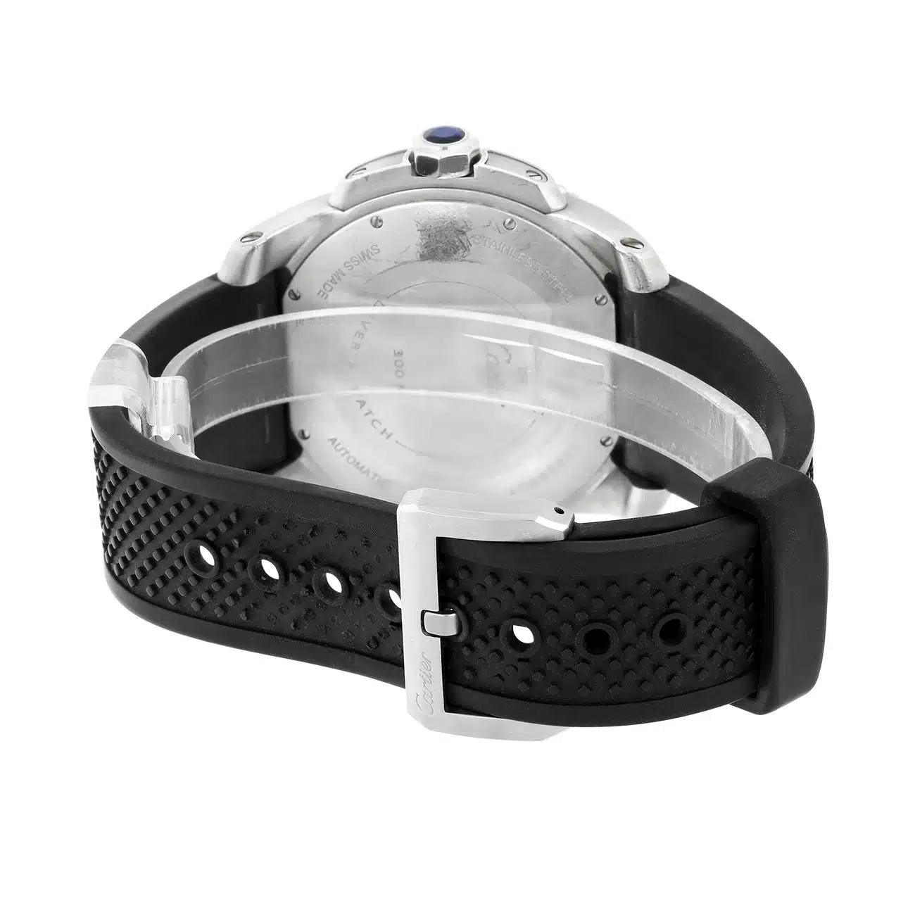 Cartier Calibre de Cartier W7100056 Automatic Diver Black Dial Rubber Strap Men's Watch – image 7