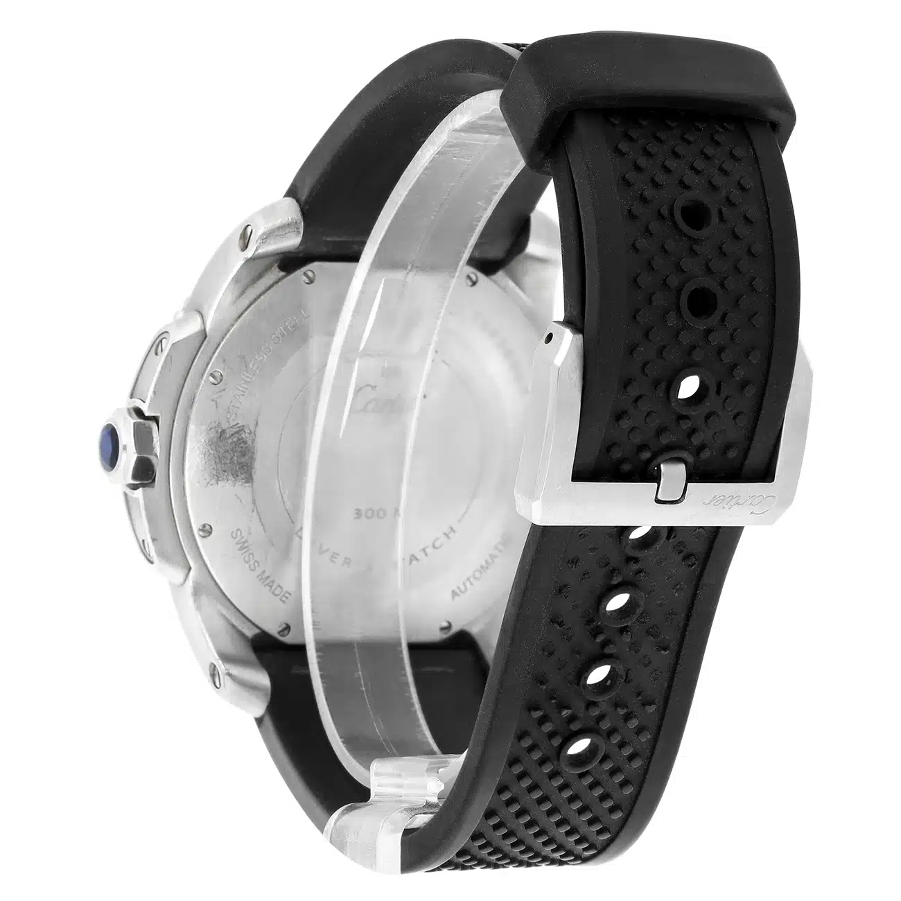 Cartier Calibre de Cartier W7100056 Automatic Diver Black Dial Rubber Strap Men's Watch – image 8