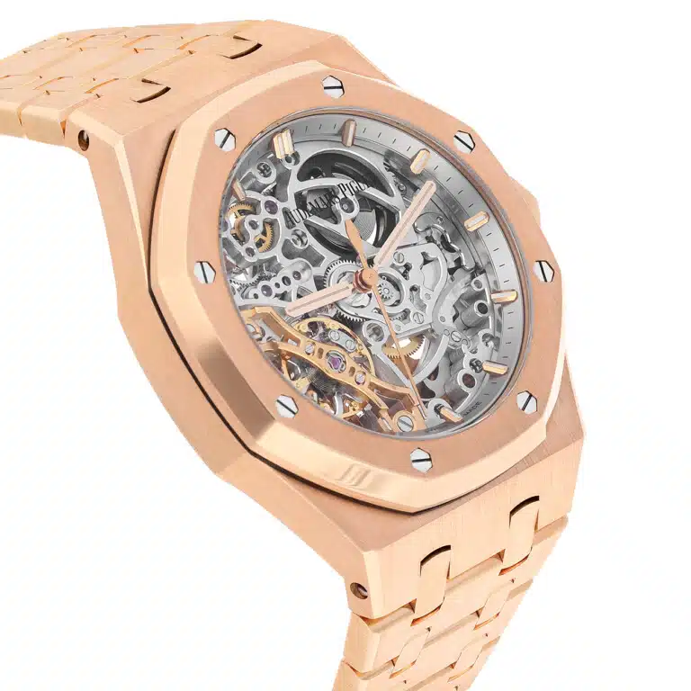 Audemars Piguet Royal Oak 15467OR.OO.1256OR.01 Double Skeletonized Balance Wheel Rose Gold Watch – image 5