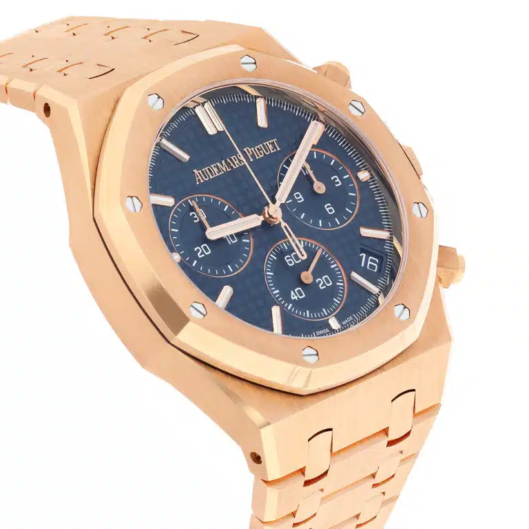 Audemars Piguet Royal Oak 26240OR.OO.D315CR.02 Automatic Chronograph Blue Dial Pink Gold Watch – image 5