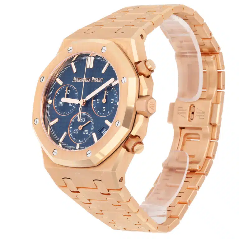 Audemars Piguet Royal Oak 26240OR.OO.D315CR.02 Automatic Chronograph Blue Dial Pink Gold Watch – image 4