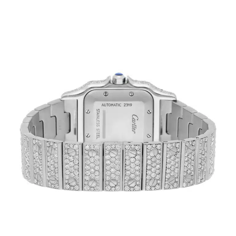 Cartier Santos Galbee 98790 Stainless Steel Custom Diamond Quartz Watch – image 8