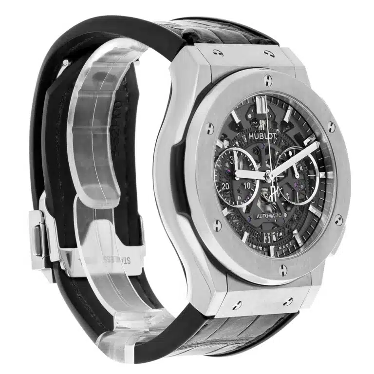 Hublot Classic Fusion Aerofusion 525.NX.0170.LR Skeleton Dial Black Leather Strap Watch – image 4
