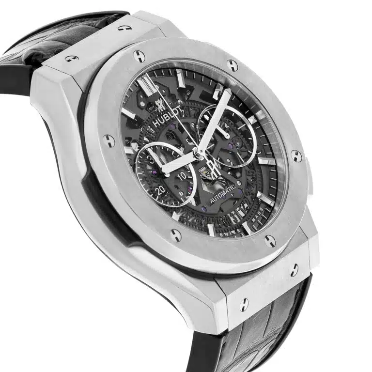 Hublot Classic Fusion Aerofusion 525.NX.0170.LR Skeleton Dial Black Leather Strap Watch – image 5