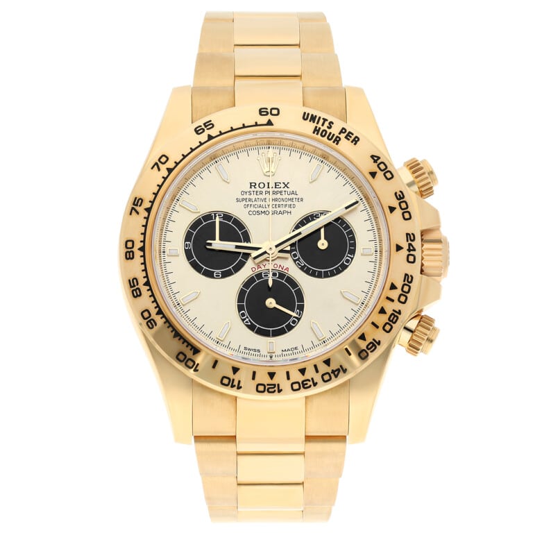 Rolex Cosmograph Daytona 126508-0006 Pikachu, yellow gold, champagne dial, black sub-dials