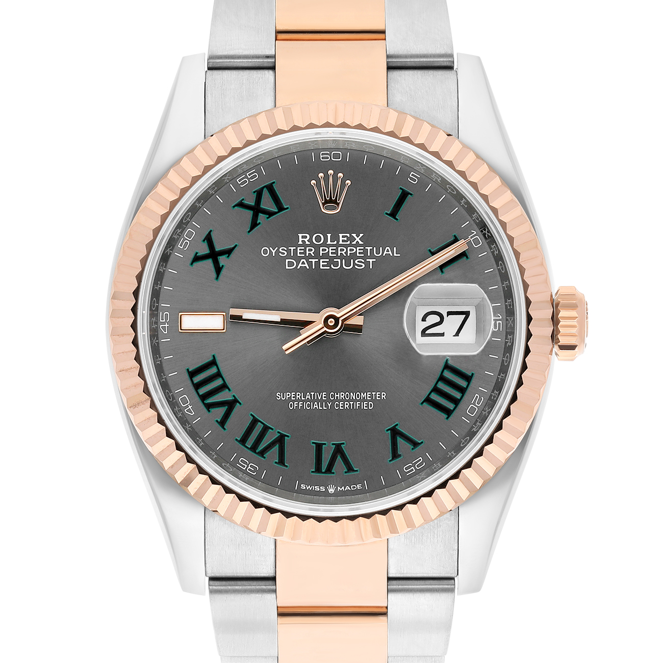 Rolex Datejust 126231-0030 36mm Wimbledon Dial Oyster Bracelet Stainless Steel & Rose Gold Watch 2025