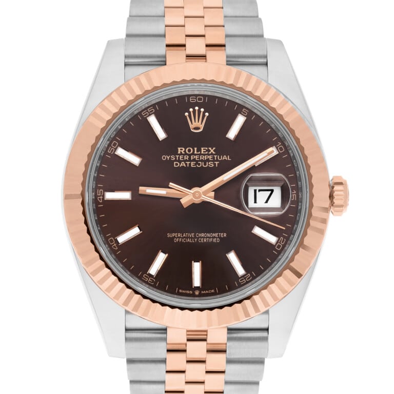 Rolex Datejust Jubilee 41mm 126331 Chocolate Index Dial Stainless Steel & Rose Gold Watch – alternate view