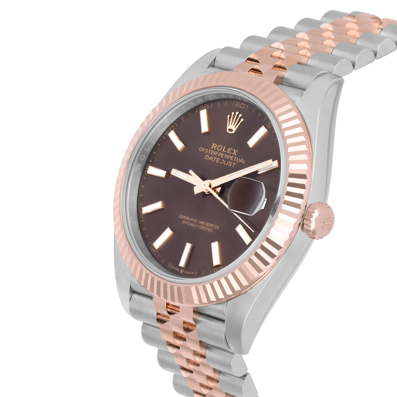 Rolex Datejust Jubilee 41mm 126331 Chocolate Index Dial Stainless Steel & Rose Gold Watch