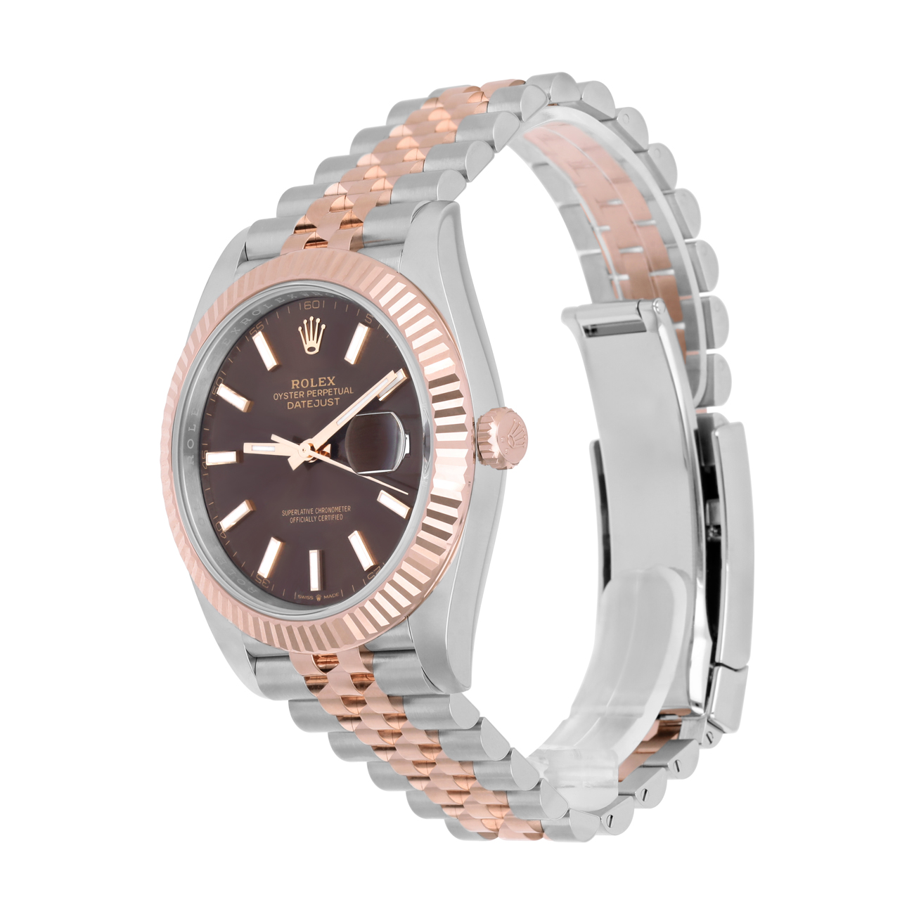 Rolex Datejust Jubilee 41mm 126331 Chocolate Index Dial Stainless Steel & Rose Gold Watch