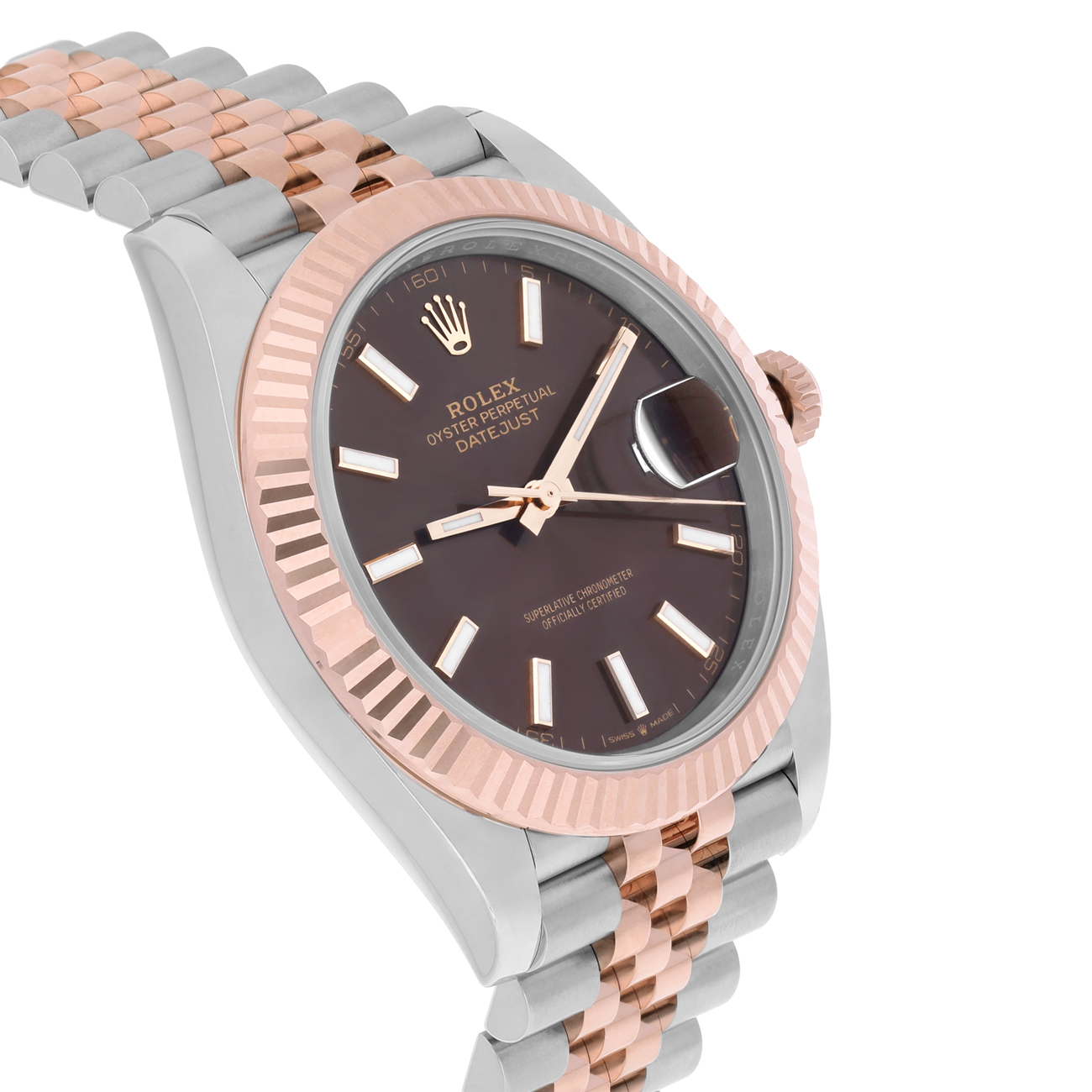 Rolex Datejust Jubilee 41mm 126331 Chocolate Index Dial Stainless Steel & Rose Gold Watch