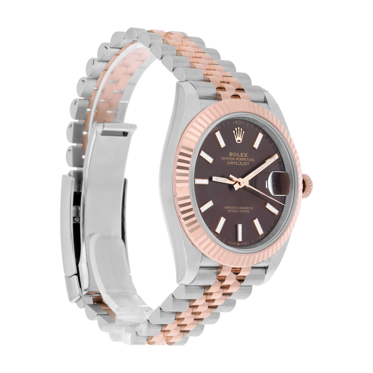 Rolex Datejust Jubilee 41mm 126331 Chocolate Index Dial Stainless Steel & Rose Gold Watch