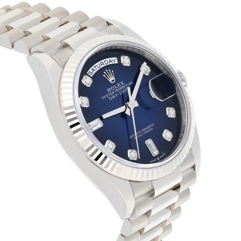 Rolex Day-Date 128239-0023 36mm President Blue Diamond Dial White Gold Watch 2023 – image 5