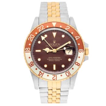 Rolex GMT-Master 16753 40MM Brown Dial Jubilee Bracelet Two Tone Watch