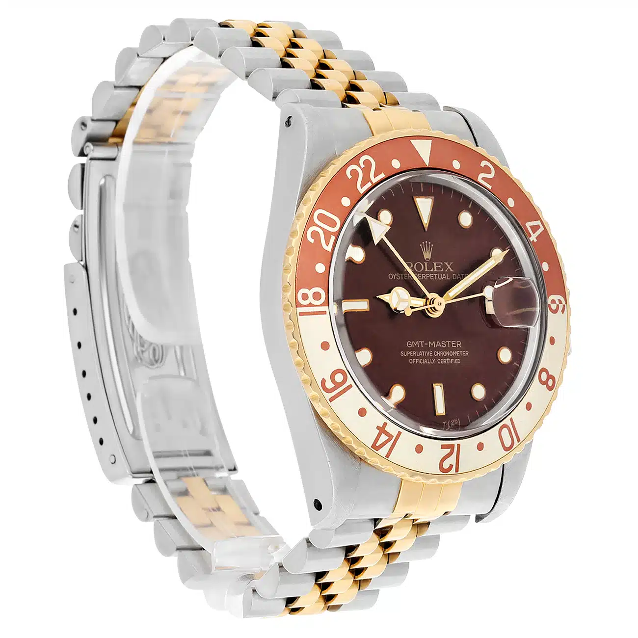 Rolex GMT-Master 16753 40MM Brown Dial Jubilee Bracelet Two Tone Watch – image 3