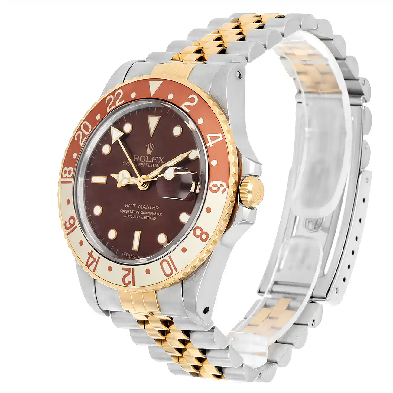 Rolex GMT-Master 16753 40MM Brown Dial Jubilee Bracelet Two Tone Watch – image 5