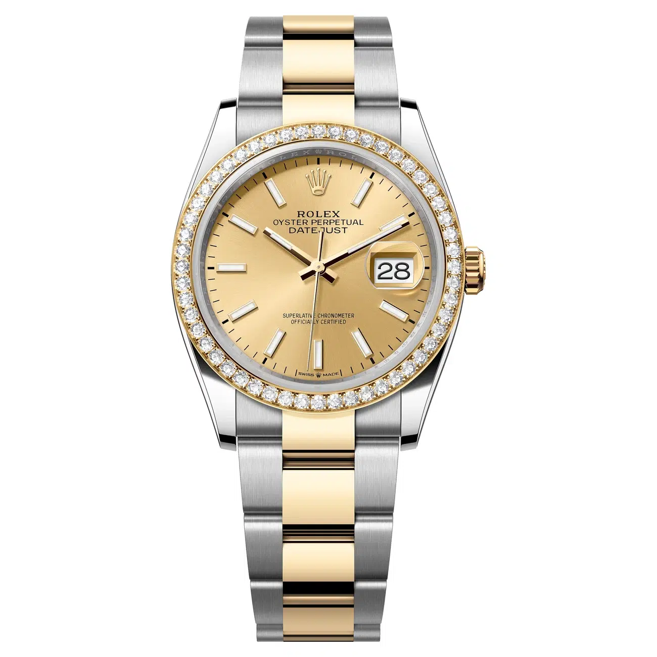 Rolex Datejust 126283RBR-0002 Stainless Steel & Yellow Gold Watch with Champagne Dial